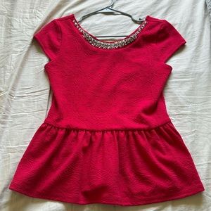 Red peplum top